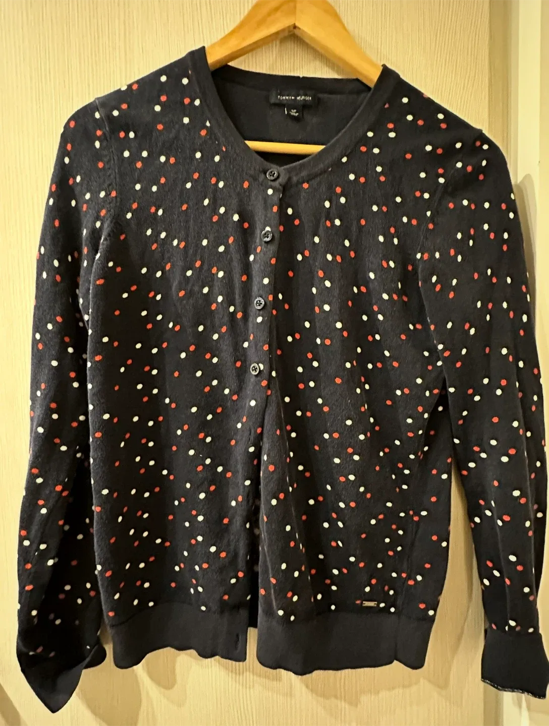 Tommy Hilfiger Cardigan - Navy with Polka Dots - Size L thumbnail
