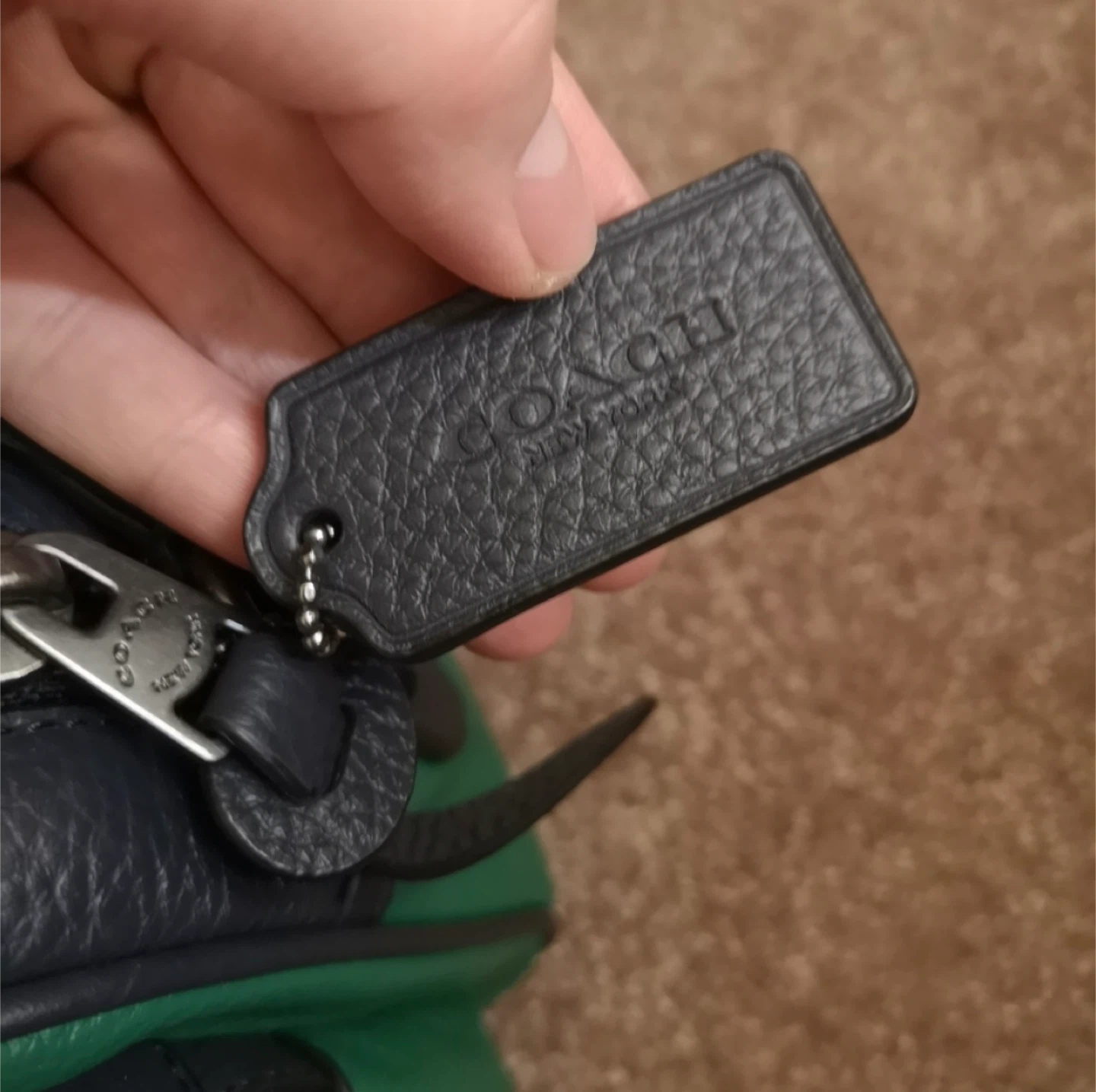 Coach Leather Crossbody Bag - Green & Grey - photo 5