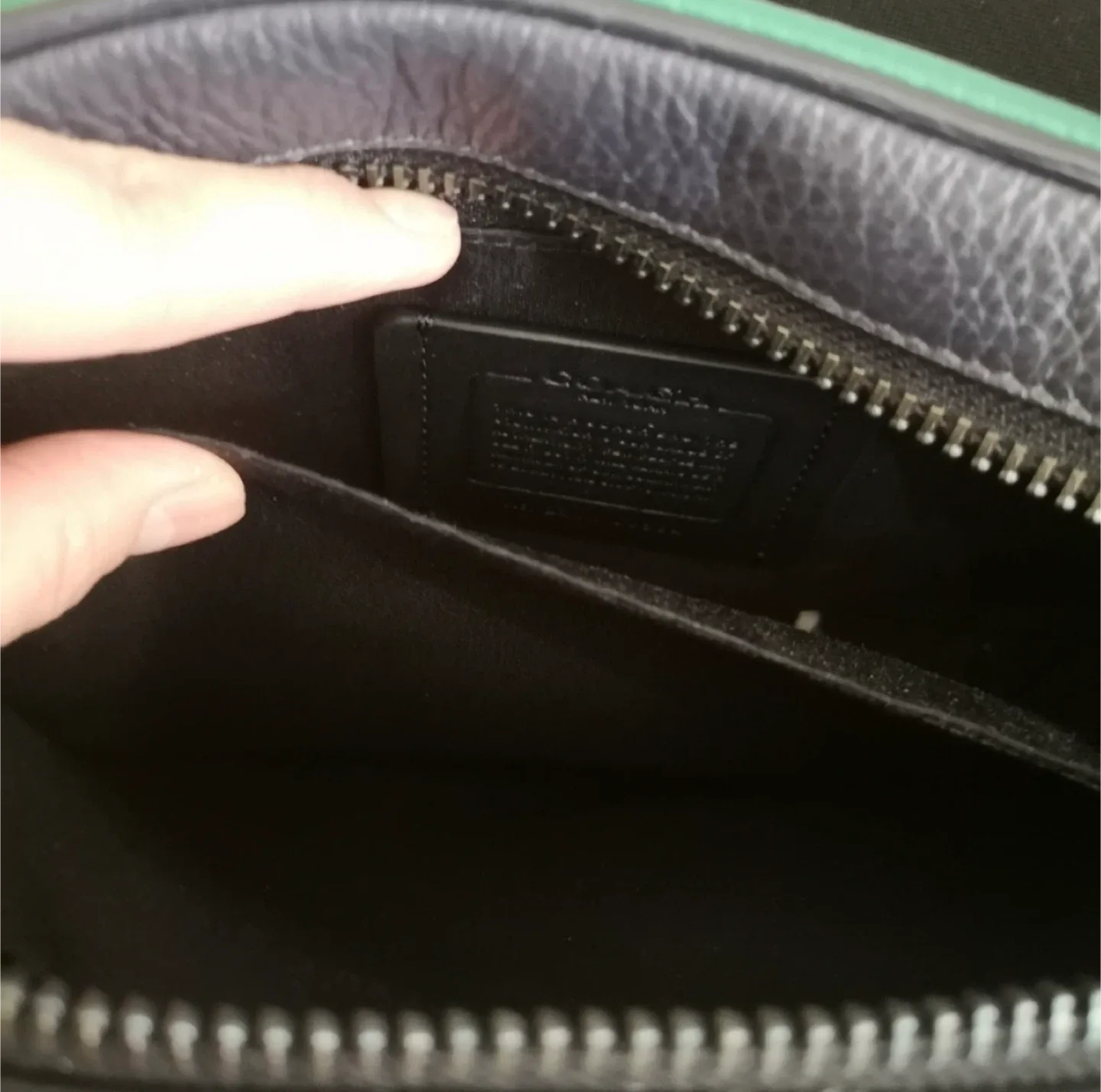 Coach Leather Crossbody Bag - Green & Grey image indicator(6)