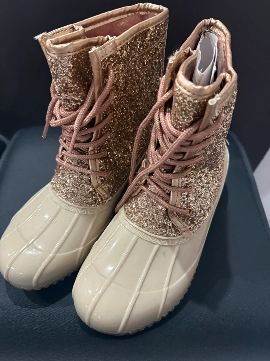 Carter's Gold Glitter Duck Boots - Size 7