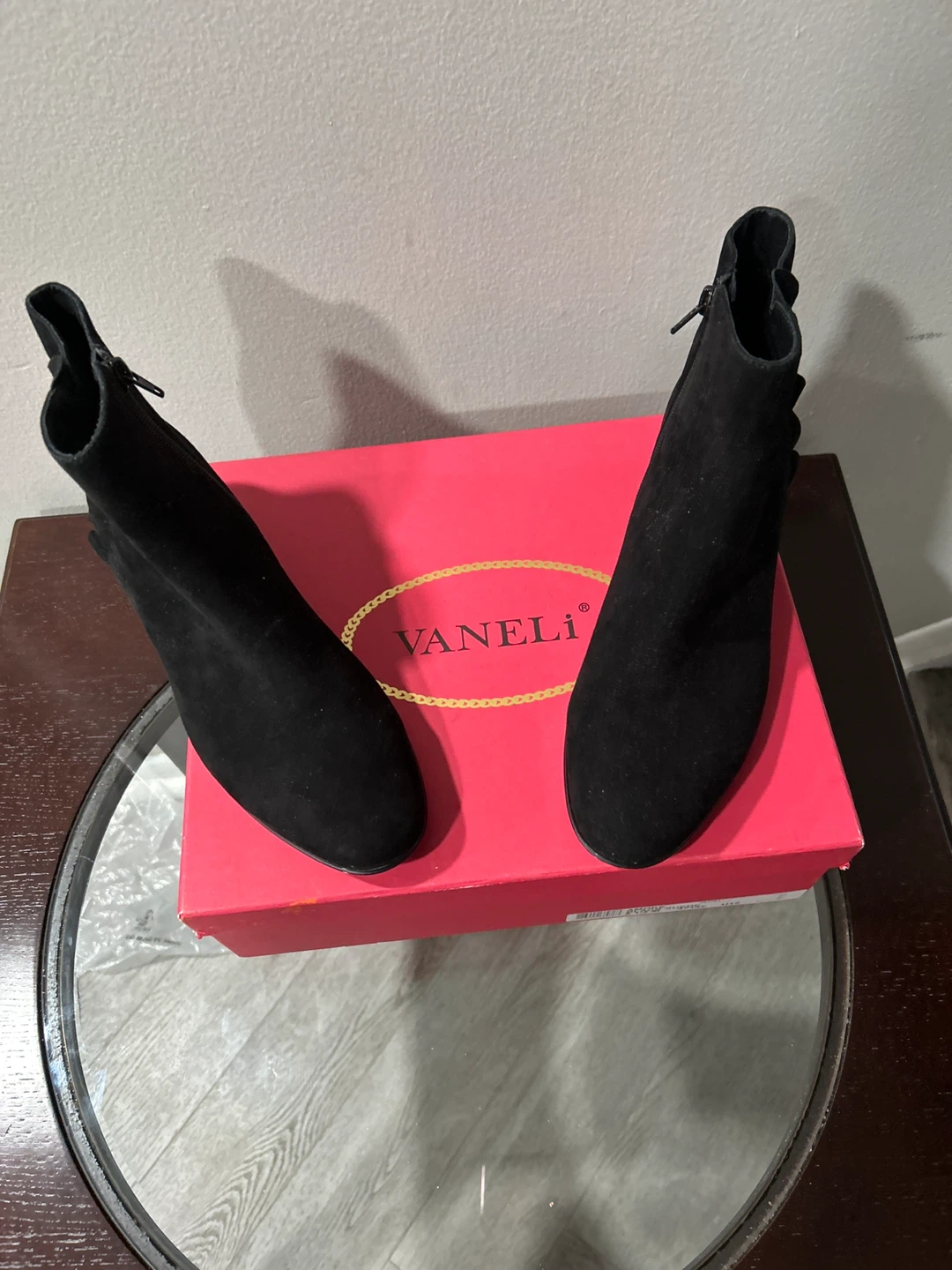 Brand New Vaneli Amoke black suede boots - photo 4