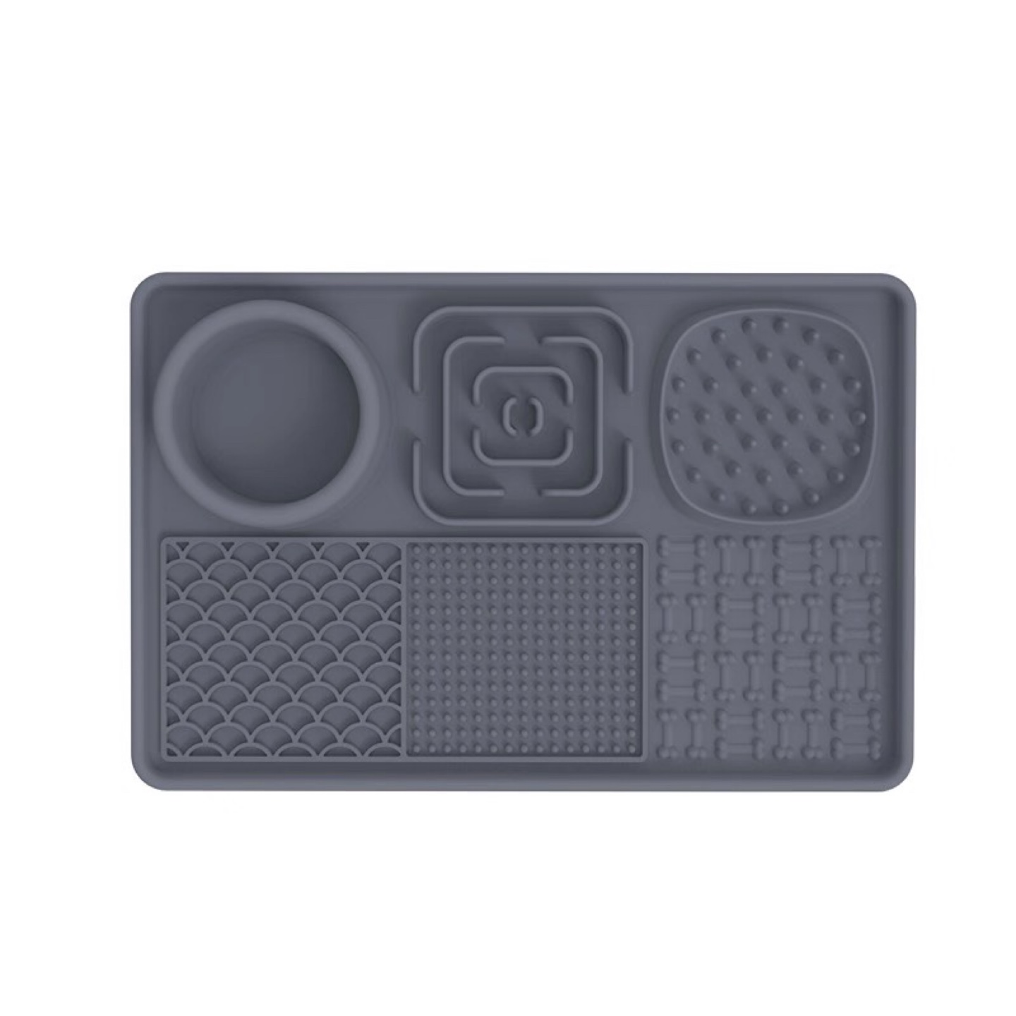 Grey Dog Lick Mat - Silicon Slow Feeder