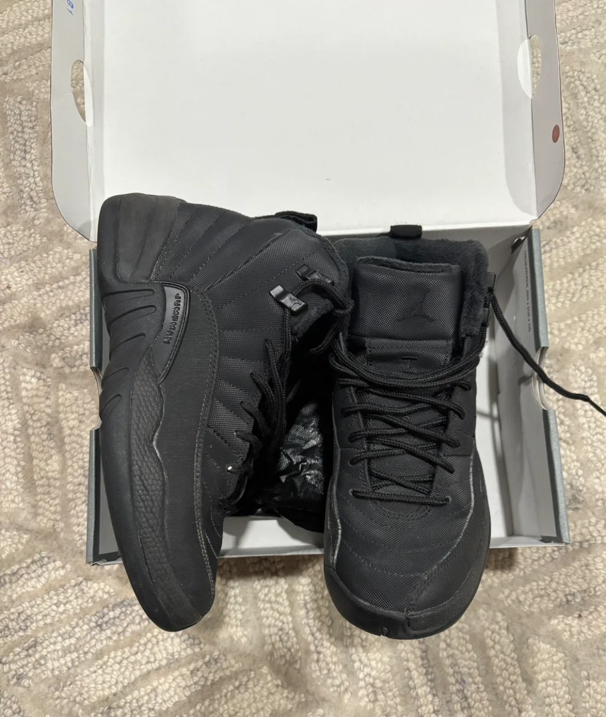 Jordan 12 Retro Winter Black (Size 5Y)