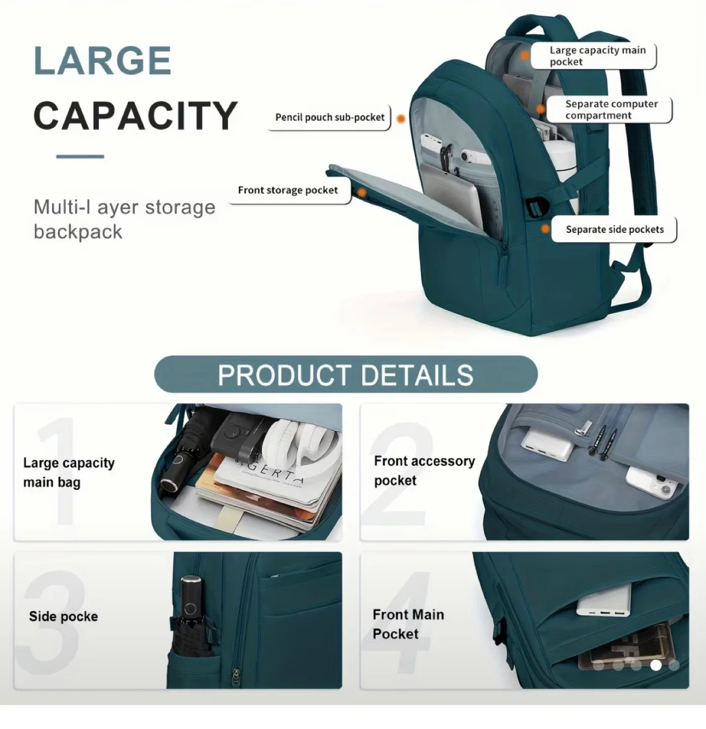 Laptop Backpack with USB Charging Port image indicator(3)