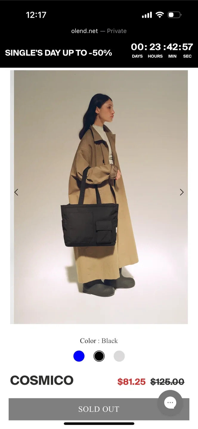 Olend Black Tote Bag