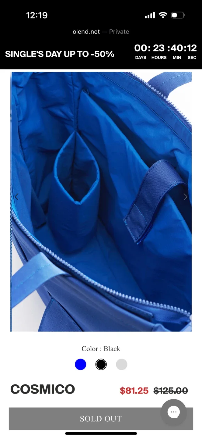 Olend Black Tote Bag image indicator(5)