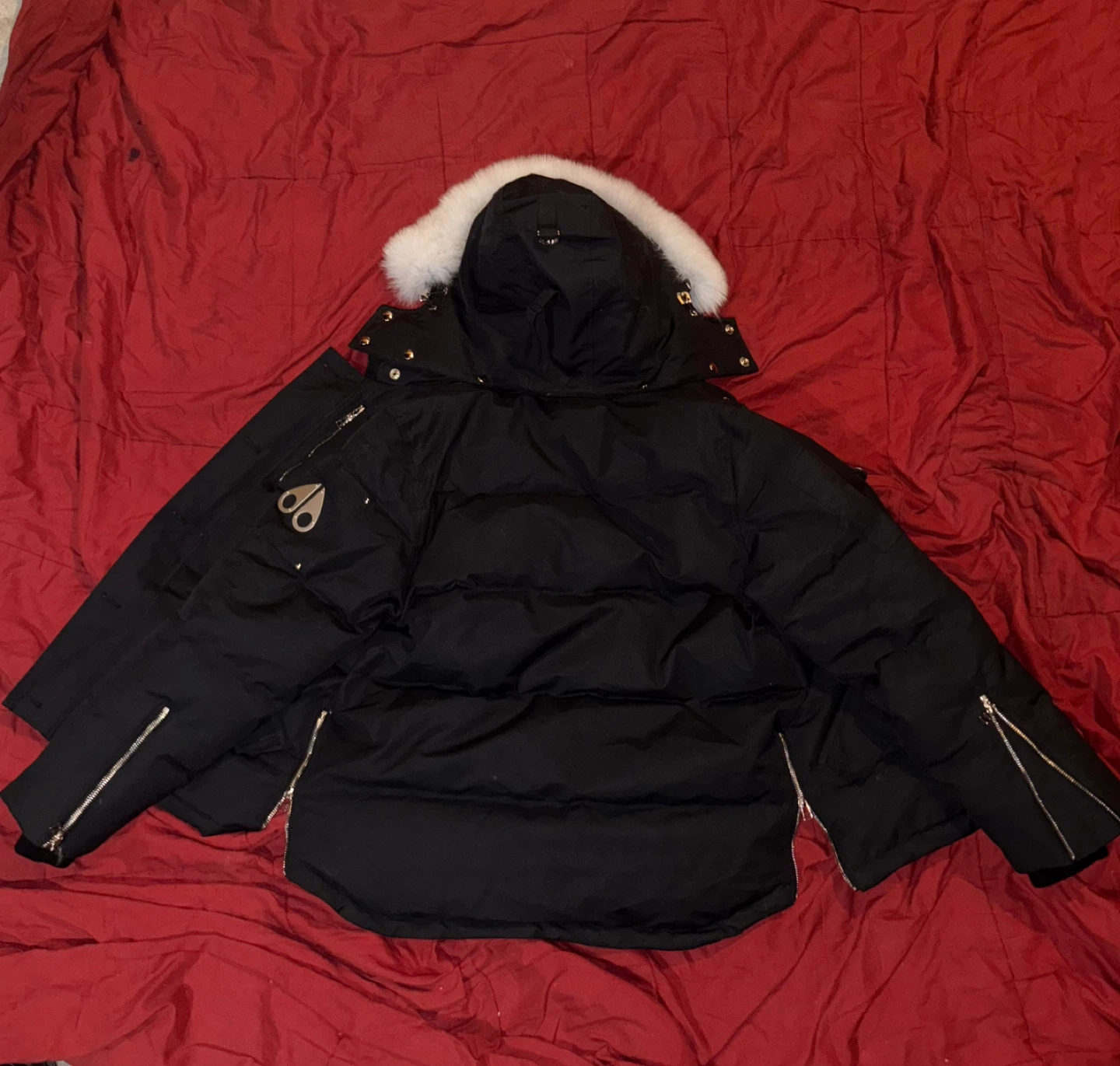 Moose Knuckles 3Q JACKET Black with White Fur Size Large - photo 3
