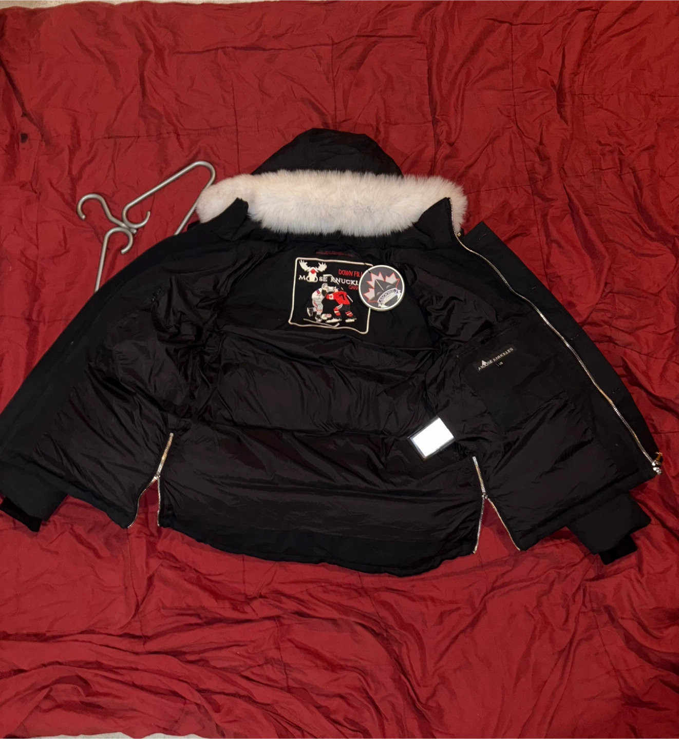 Moose Knuckles 3Q JACKET Black with White Fur Size Large - photo 2
