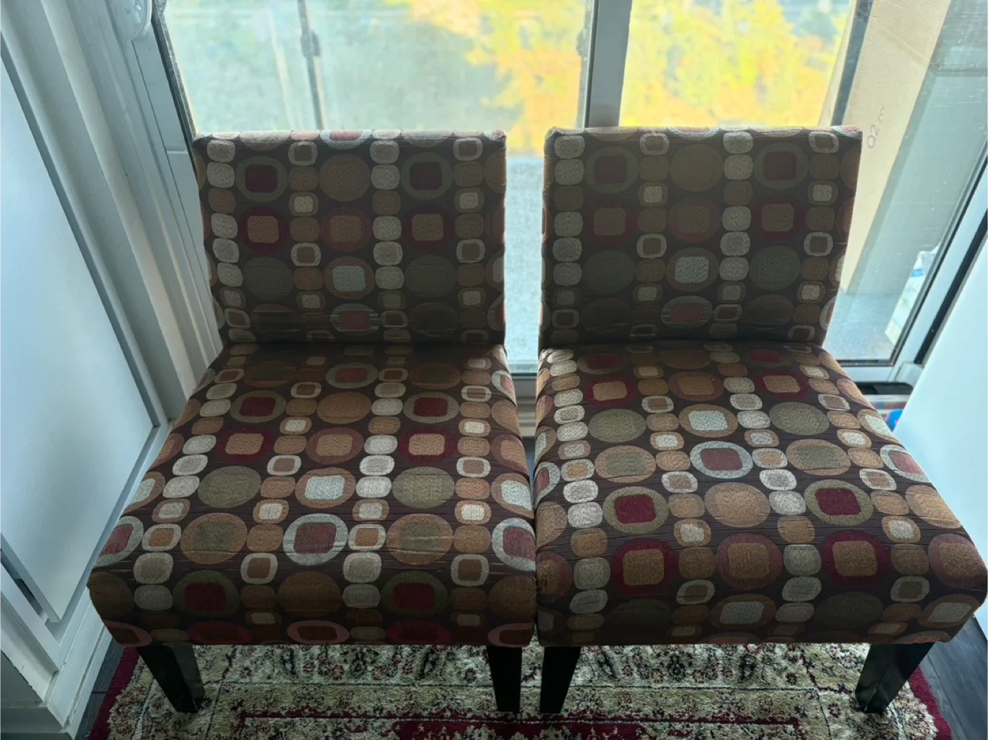 Set of 2 Belle accent chairs with a geometric pattern image indicator(2)