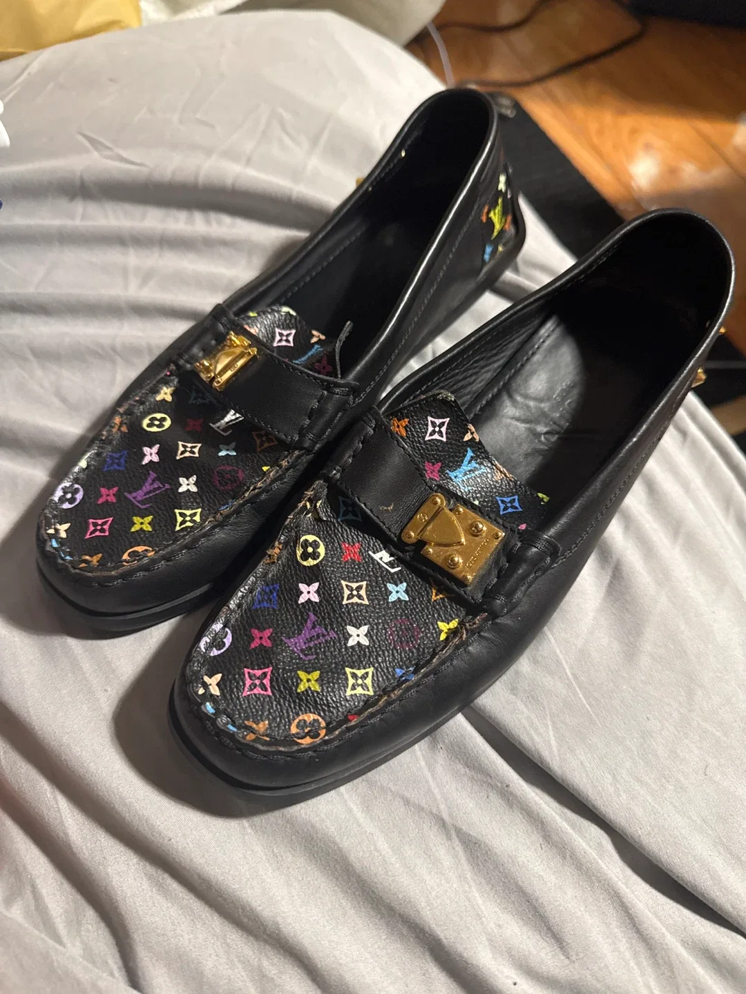 Louis Vuitton Black Leather Loafers - Size 37