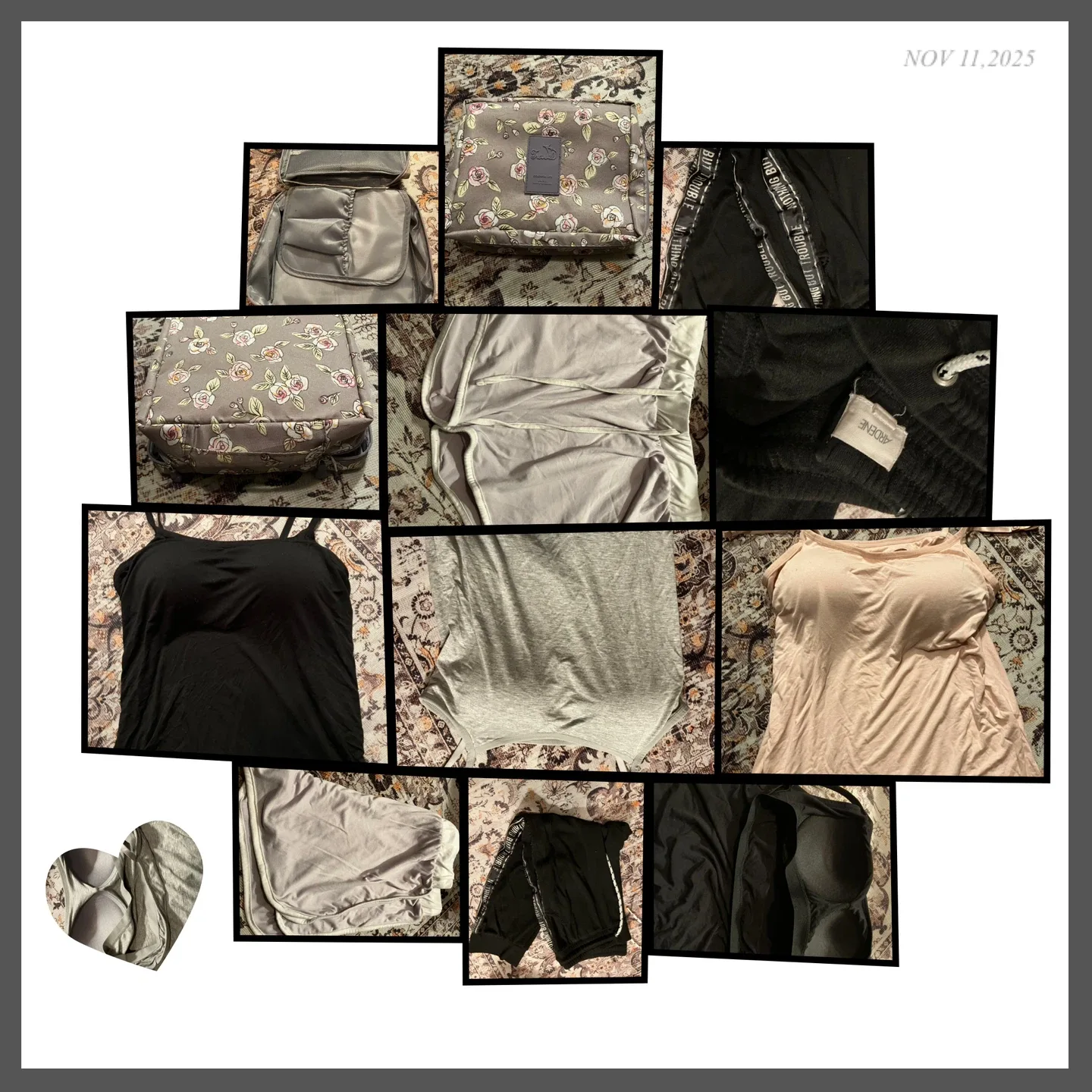 Mixed Clothing Lot - Ardene Joggers, Tops, make up Bag