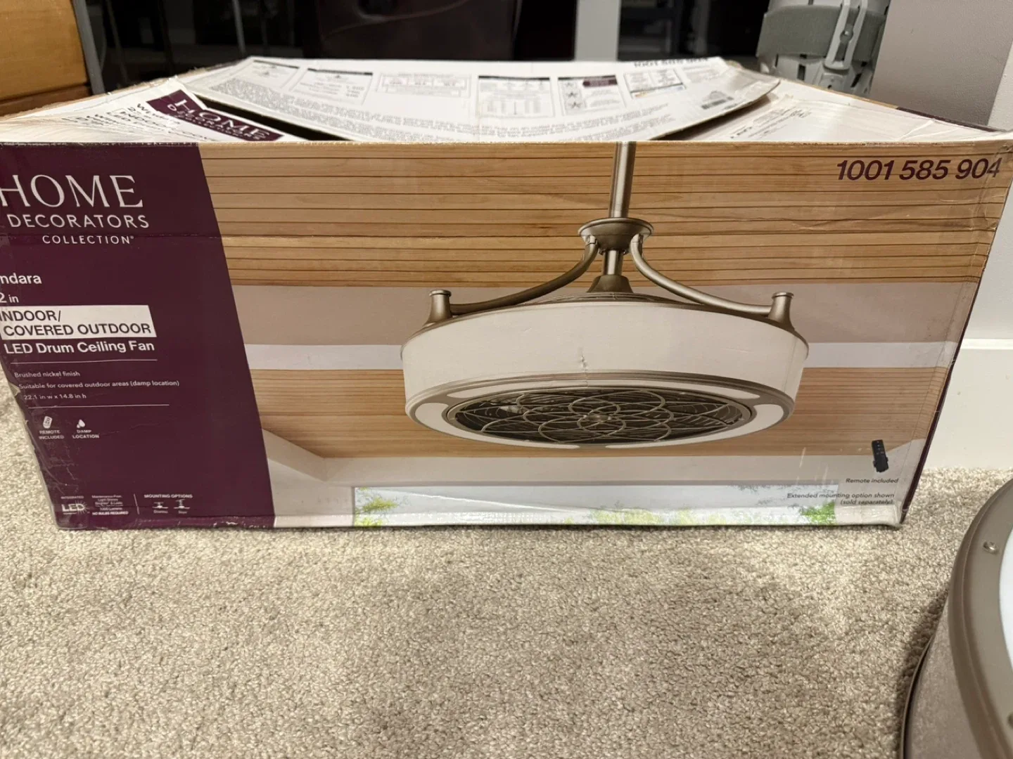 Ceiling fan with LED lights and remote - New Condition image indicator(3)