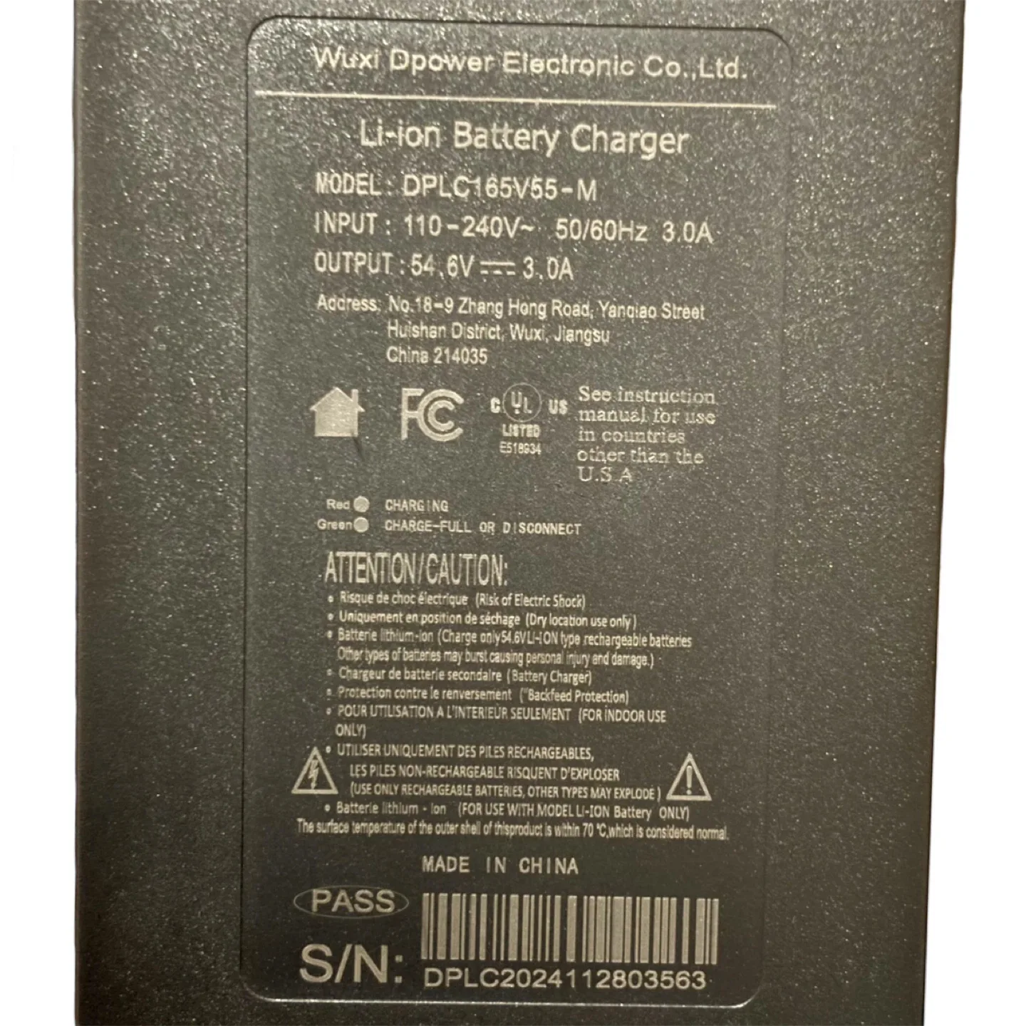 EP Cycling Li-ion Battery Charger DPLC165V55-M image indicator(2)