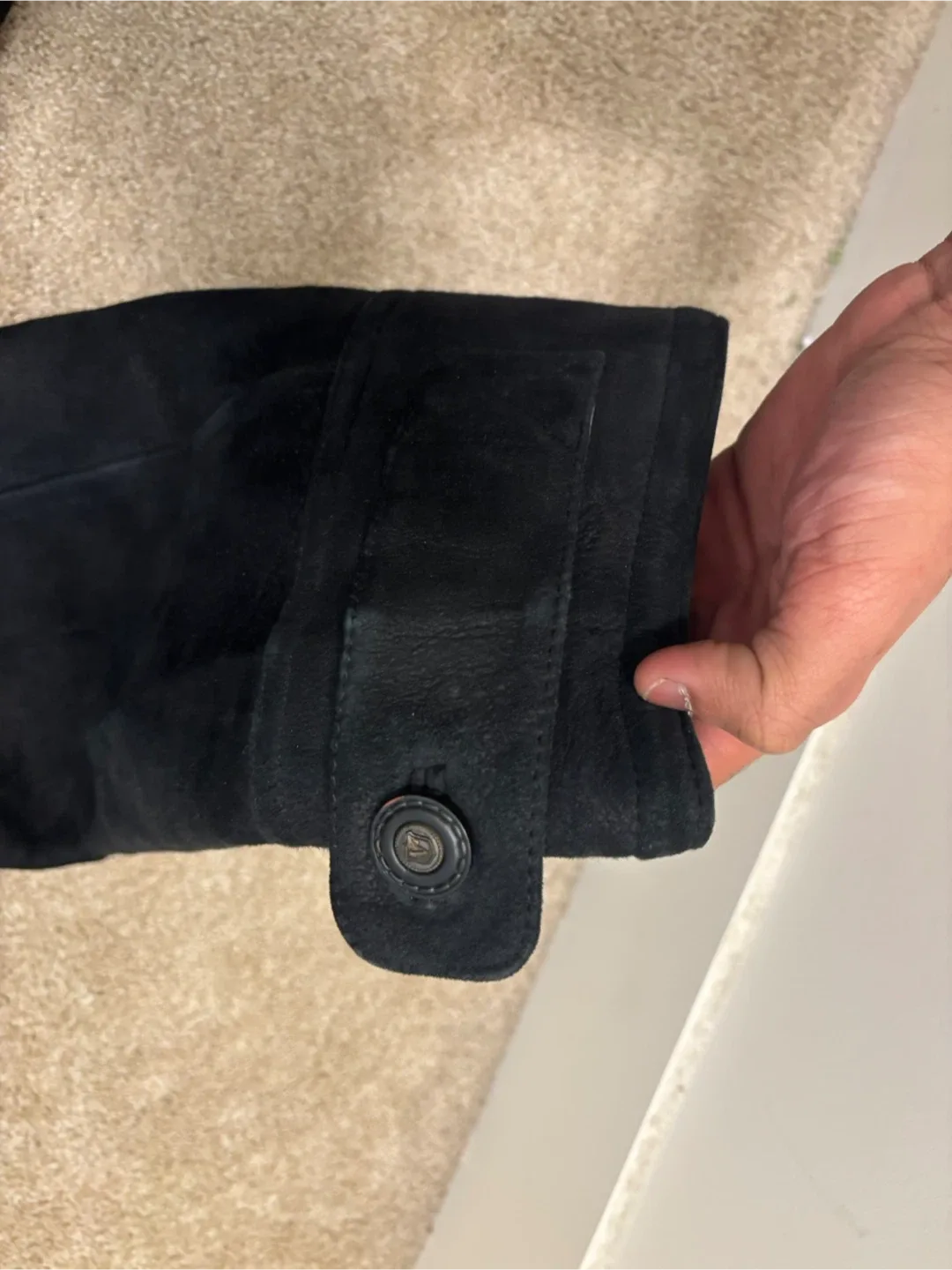 Black Suede Shearling Coat image indicator(3)