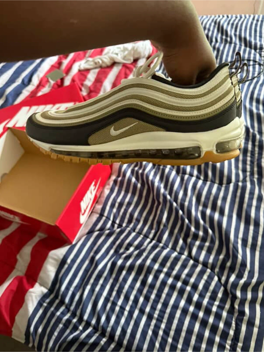 Nike Air Max 97 Olive/Black, Size 10.5 - photo 3