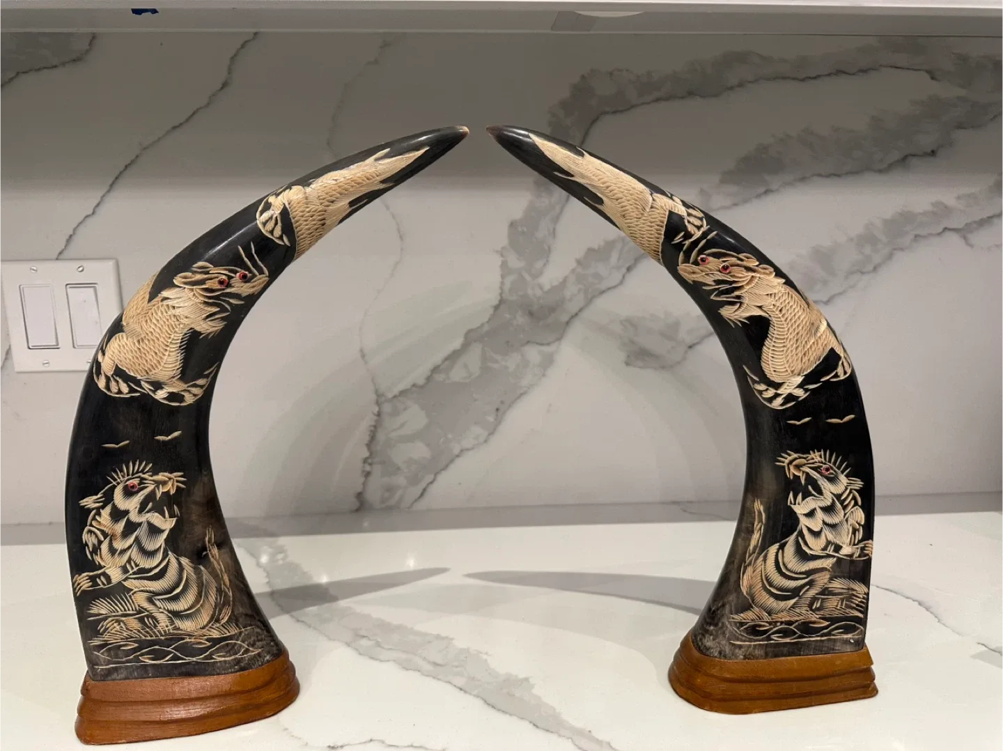Pair of Carved Horn Figurines image indicator(4)