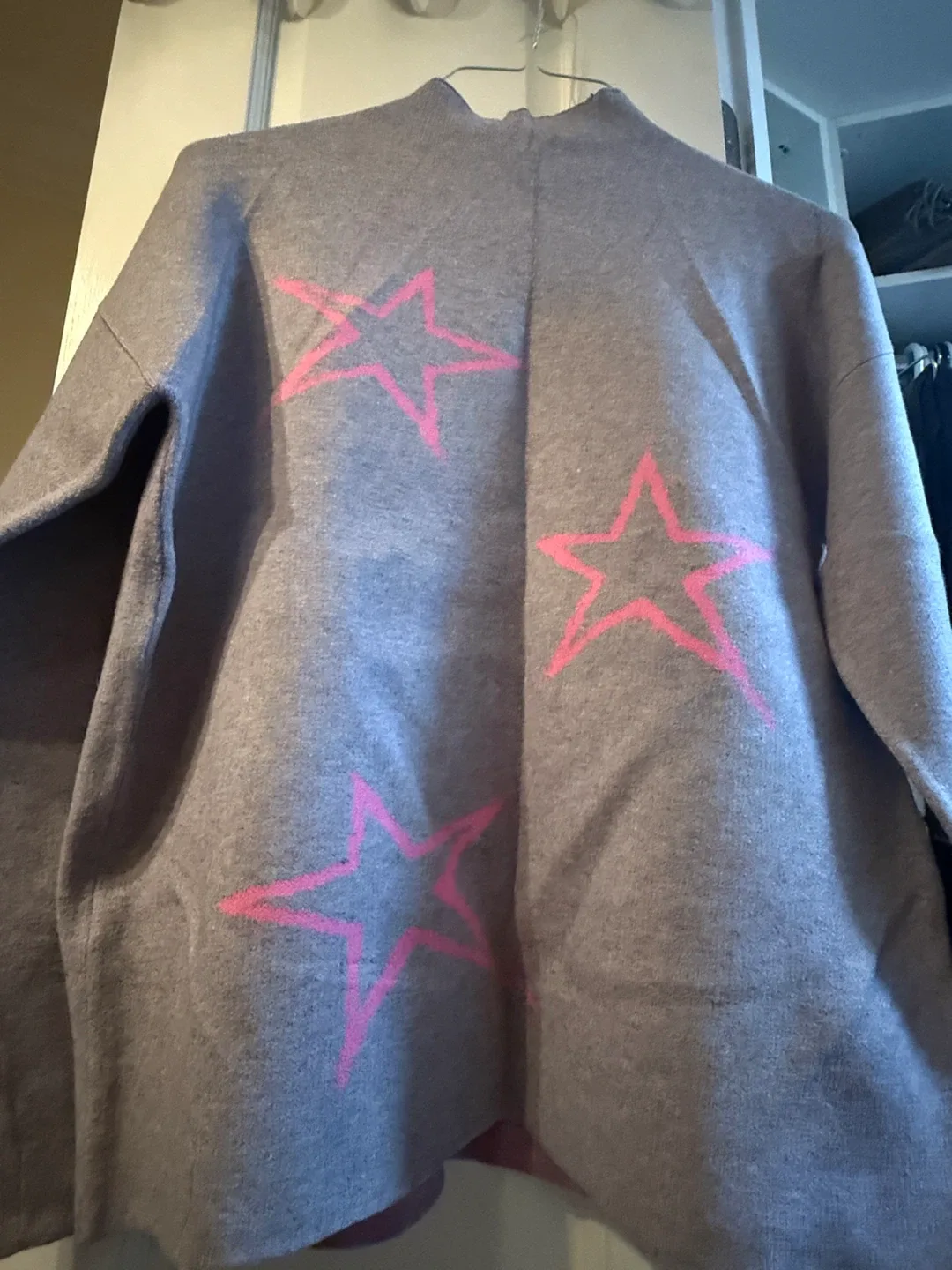 Grey Sweater with Pink Stars image indicator(3)