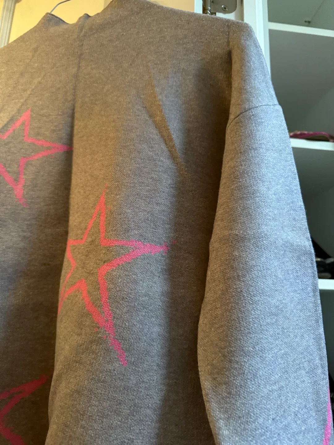 Grey Sweater with Pink Stars image indicator(2)