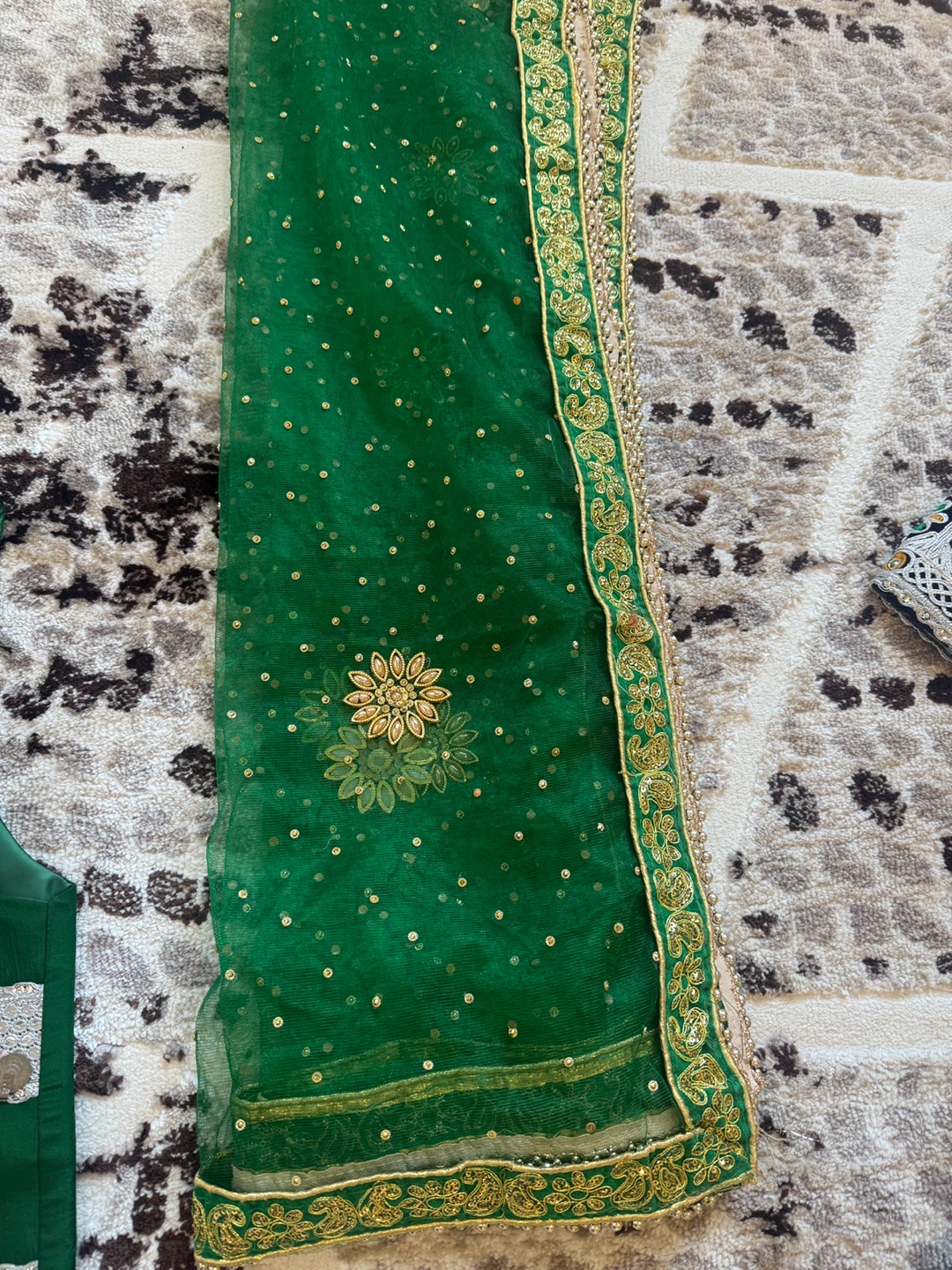 Green Hazargi Dress & Vest Set - photo 5