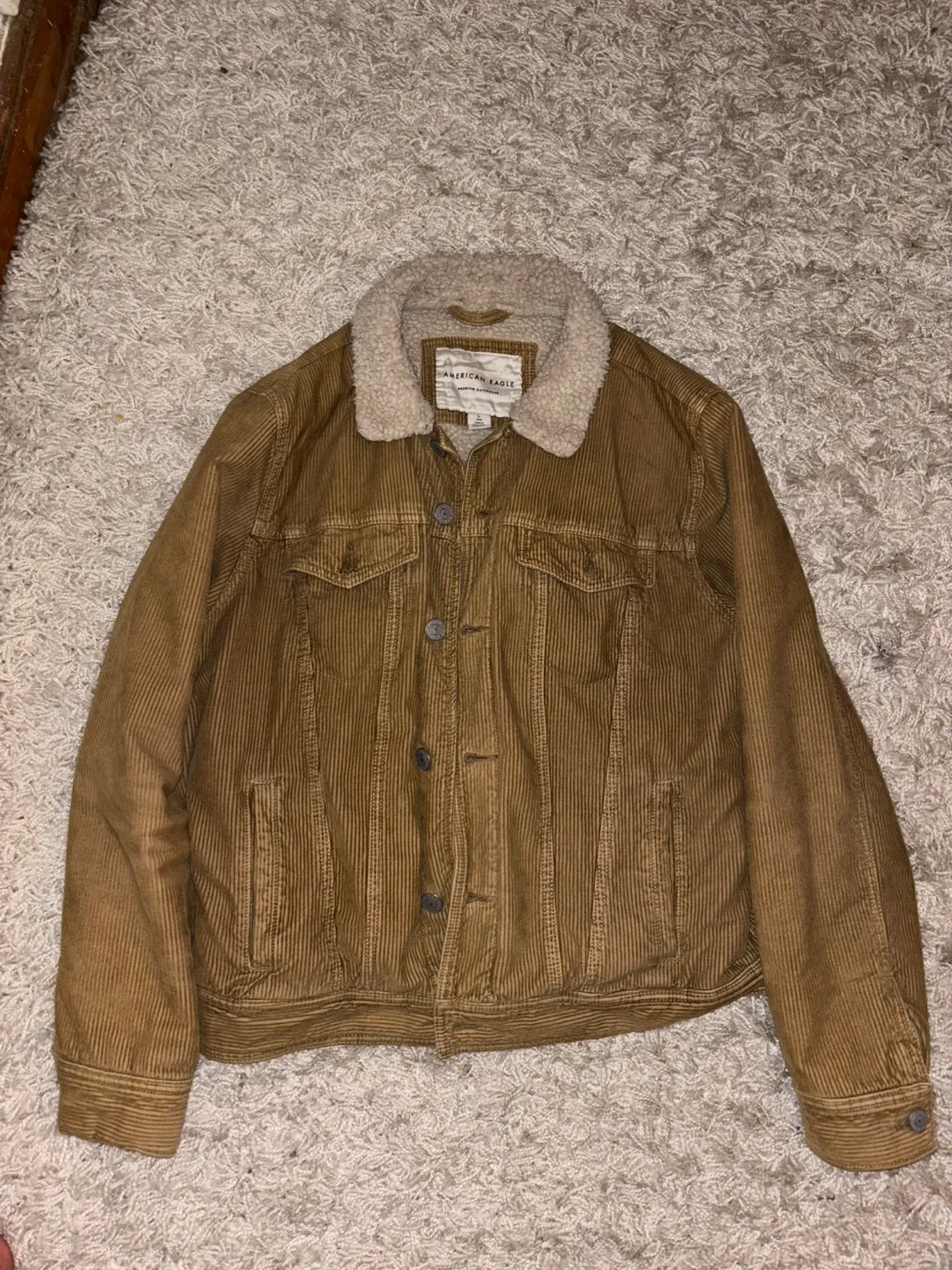 American Eagle Sherpa Lined Corduroy Jacket - Size L