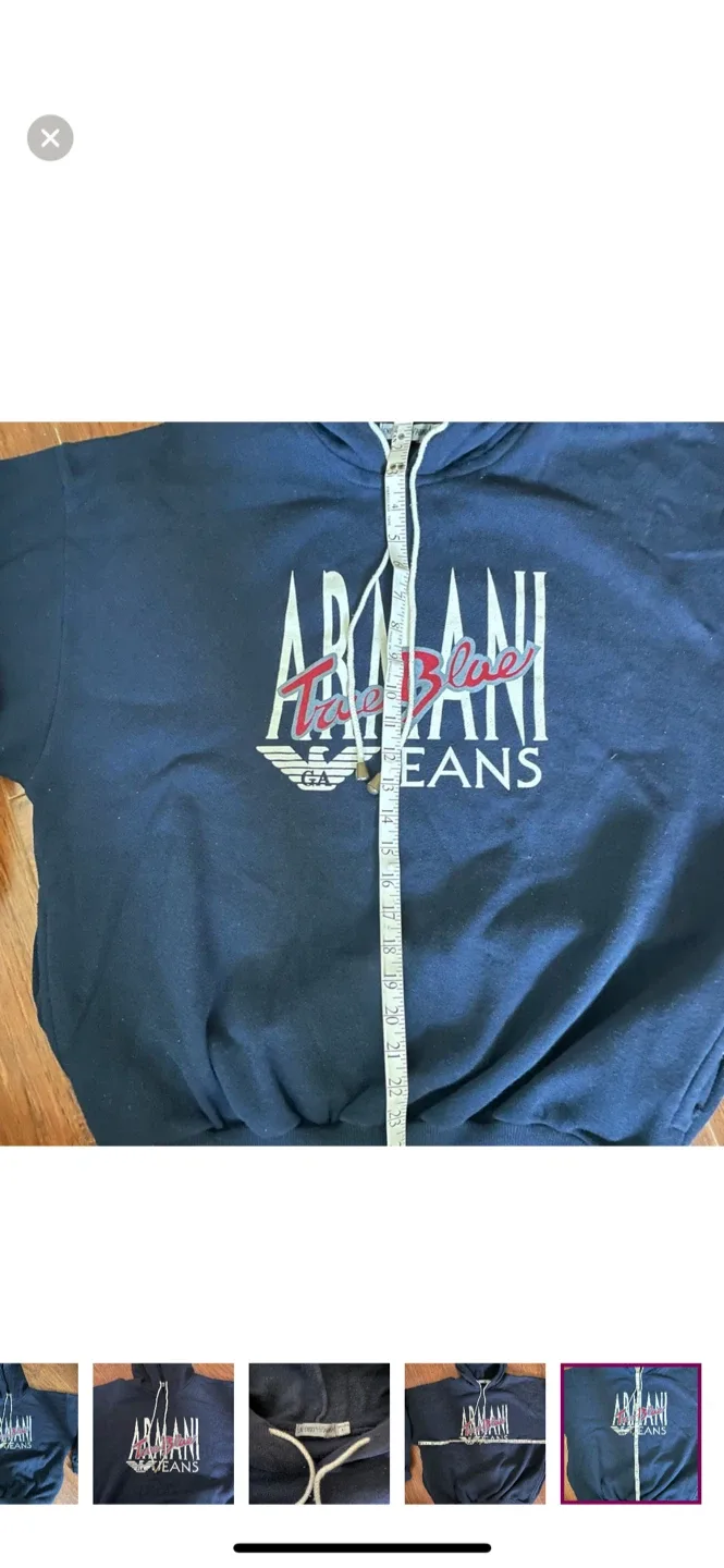 Armani True Blue Jeans Hoodie - Size L image indicator(5)