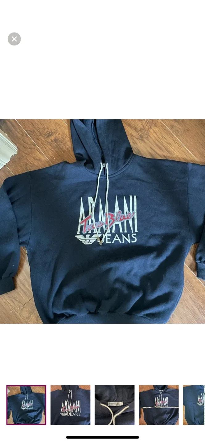 Armani True Blue Jeans Hoodie - Size L