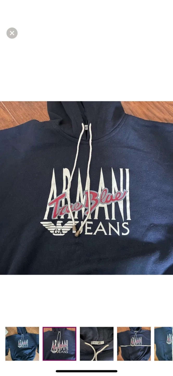 Armani True Blue Jeans Hoodie - Size L image indicator(2)