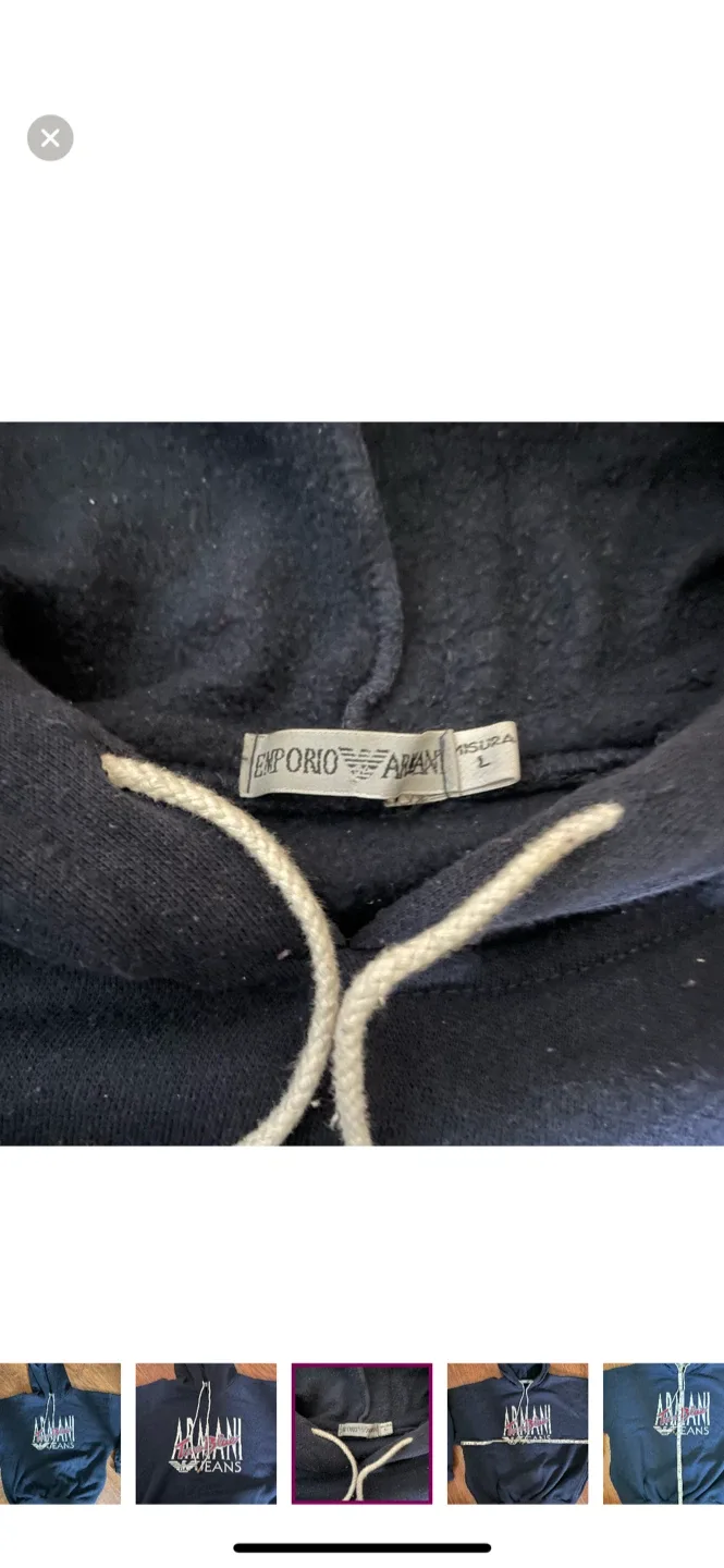 Armani True Blue Jeans Hoodie - Size L image indicator(3)