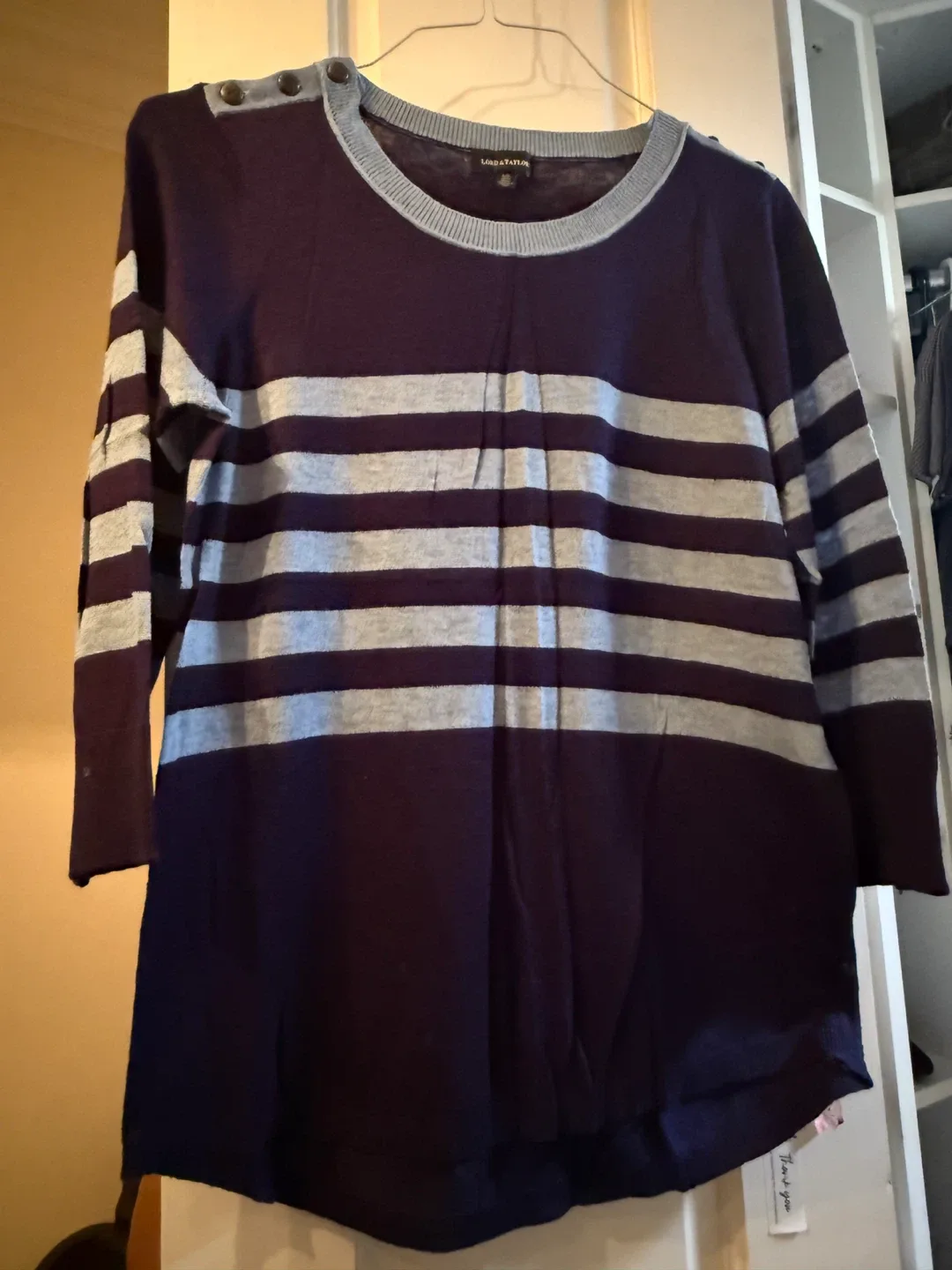 Lord & Taylor Striped Sweater - Size L