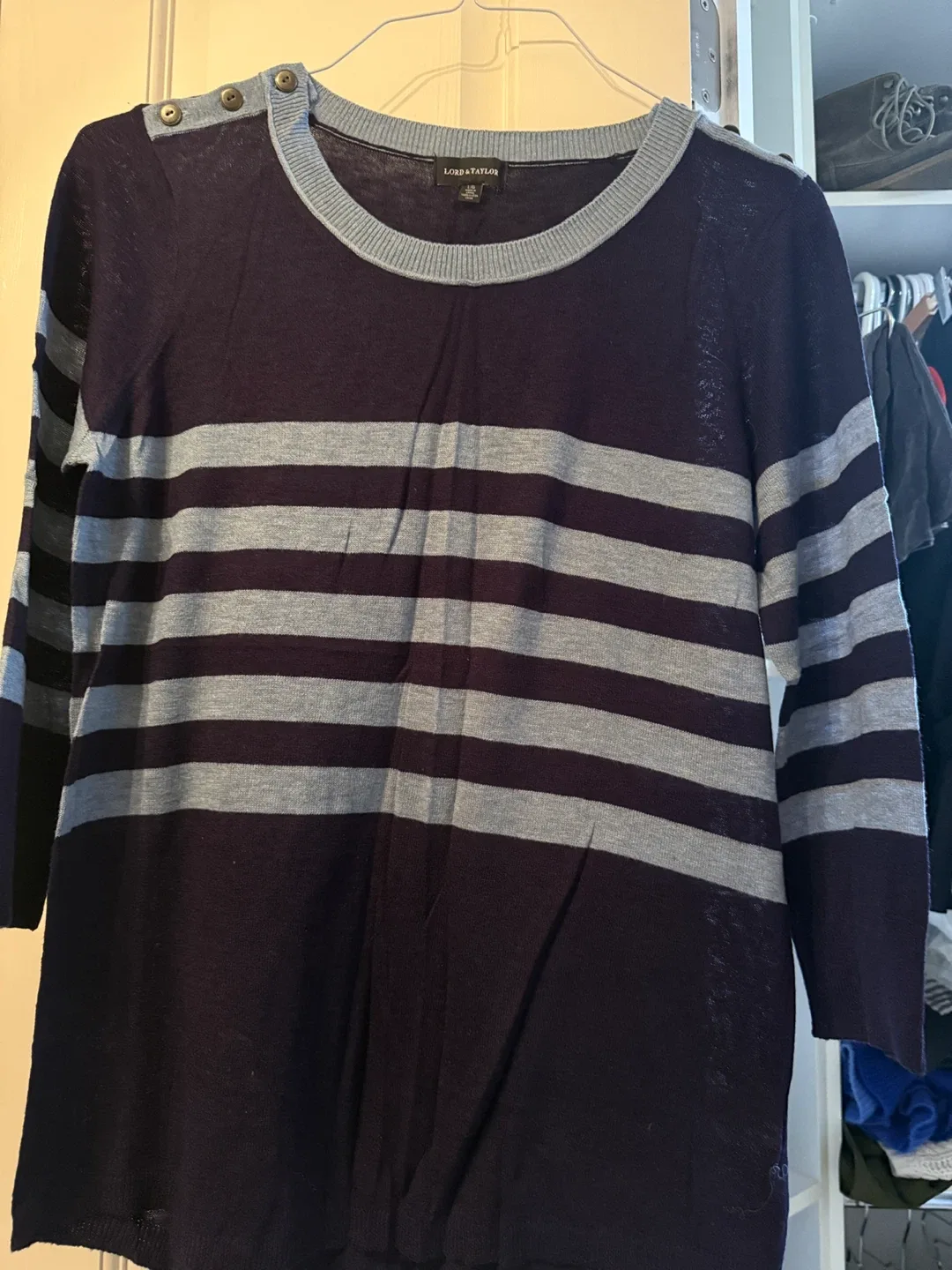 Lord & Taylor Striped Sweater - Size L image indicator(3)