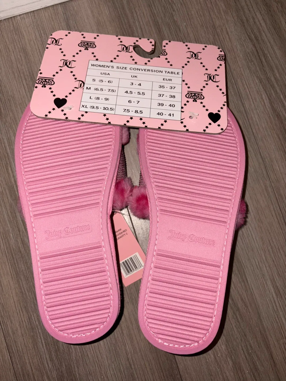 Juicy Couture Pink Fuzzy Slippers - Size 5/6 (New) image indicator(3)
