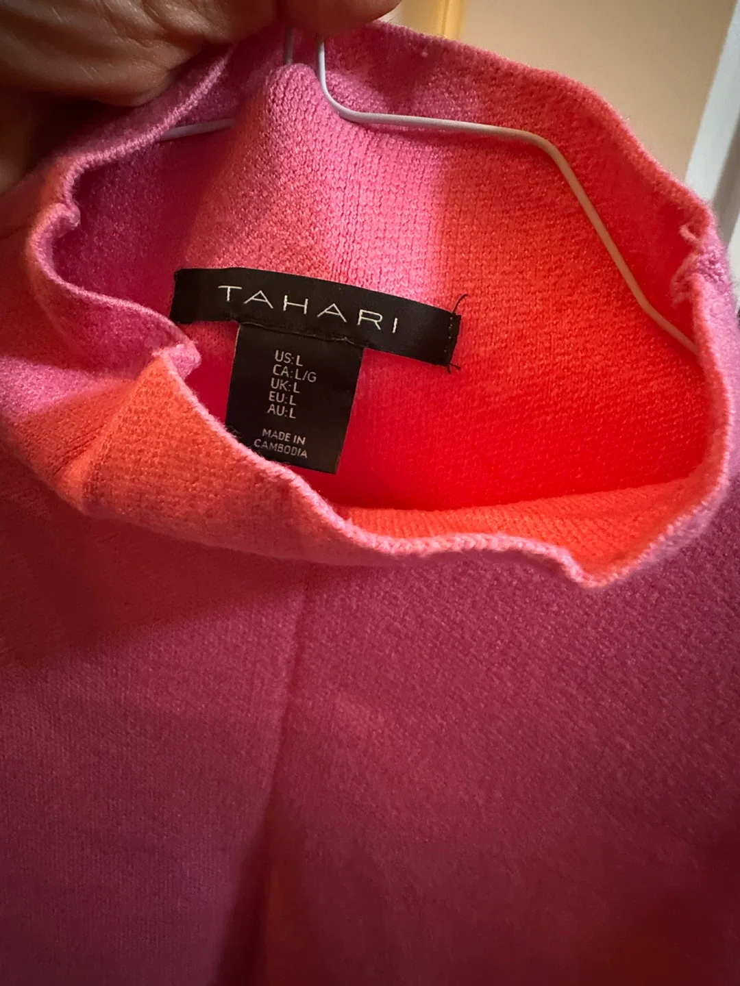 Tahari Pink Mock Neck Sweater - Size L image indicator(2)