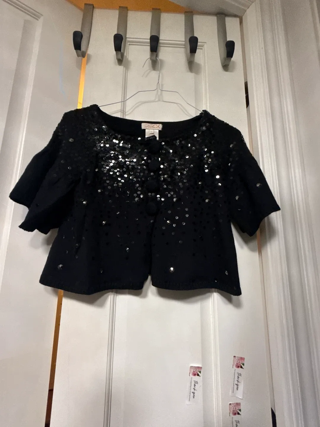 Szorok Black Sequin Bolero - Size M