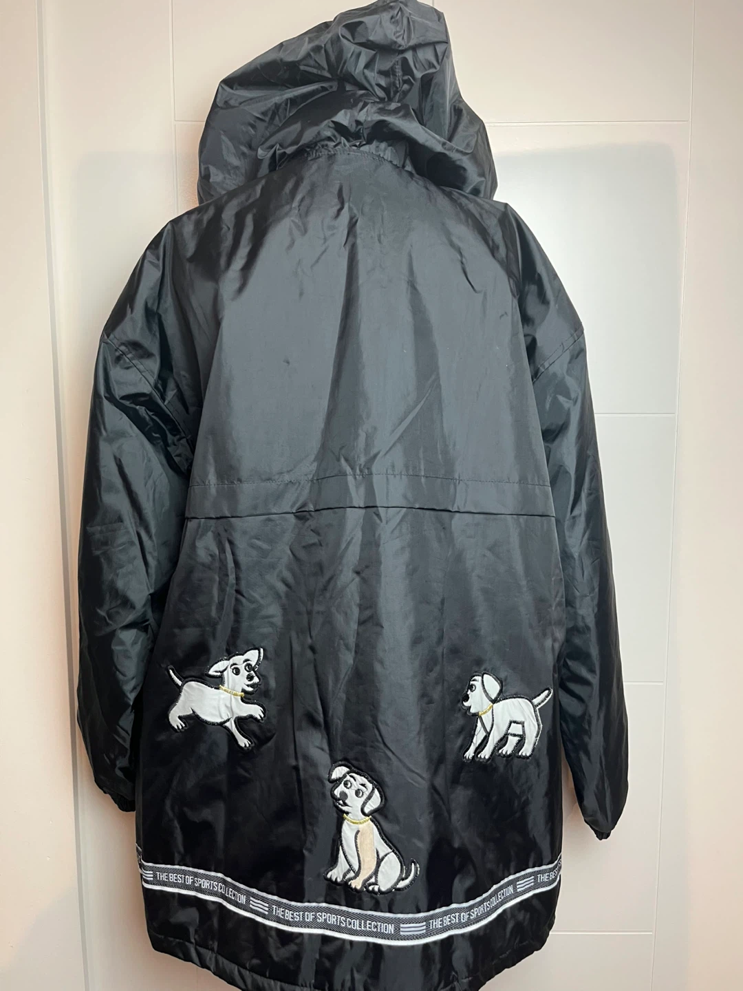 JIADELI Black Nylon Dog Print Hooded Jacket - photo 3