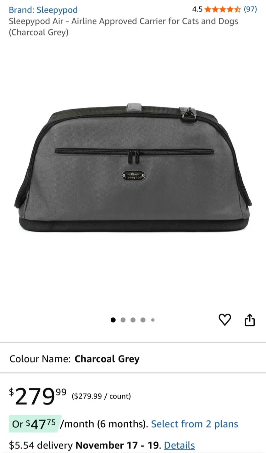 Sleepypod Air Pet Bed Carrier - Black image indicator(6)