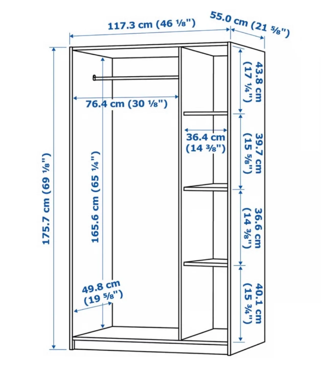 IKEA Rakkestad Wardrobe - Black-Brown image indicator(5)