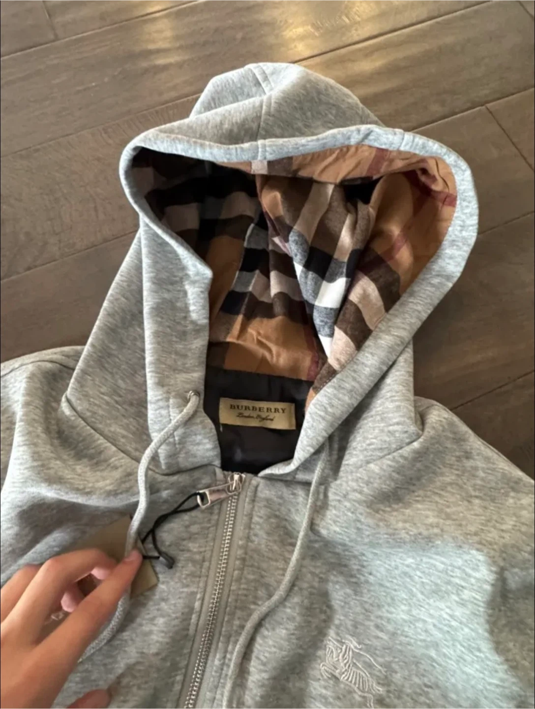 Burberry Grey Zip-Up Hoodie - photo 2