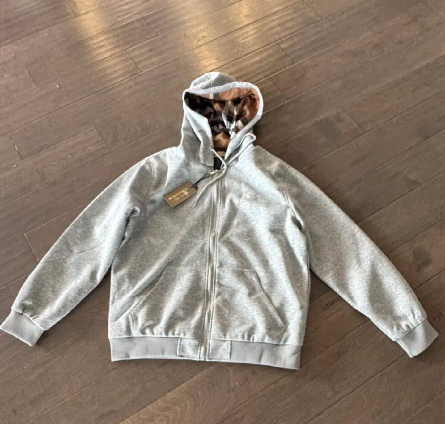 Burberry Grey Zip-Up Hoodie