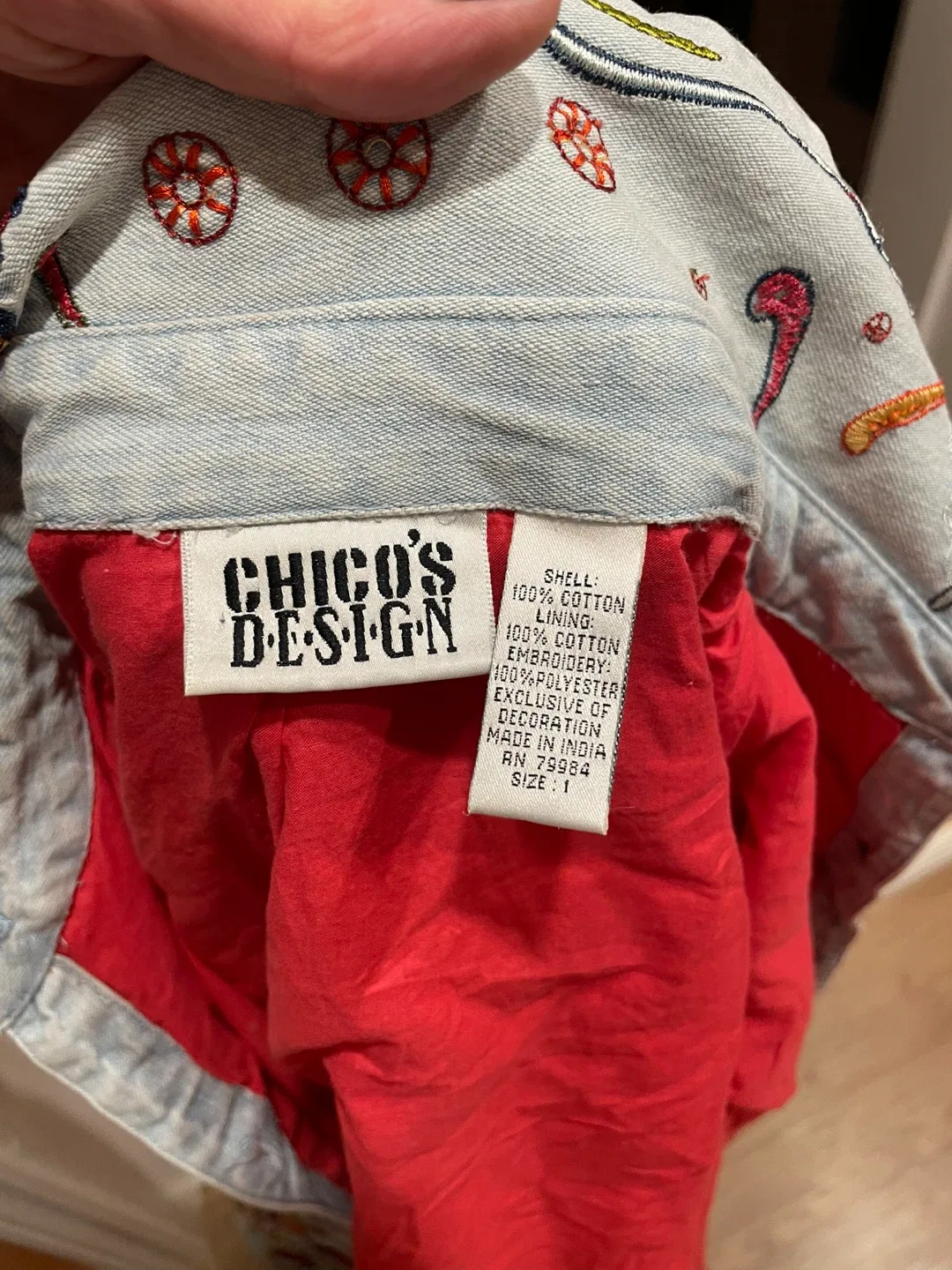 Chico's Design Embroidered Jacket - Size 1 image indicator(2)