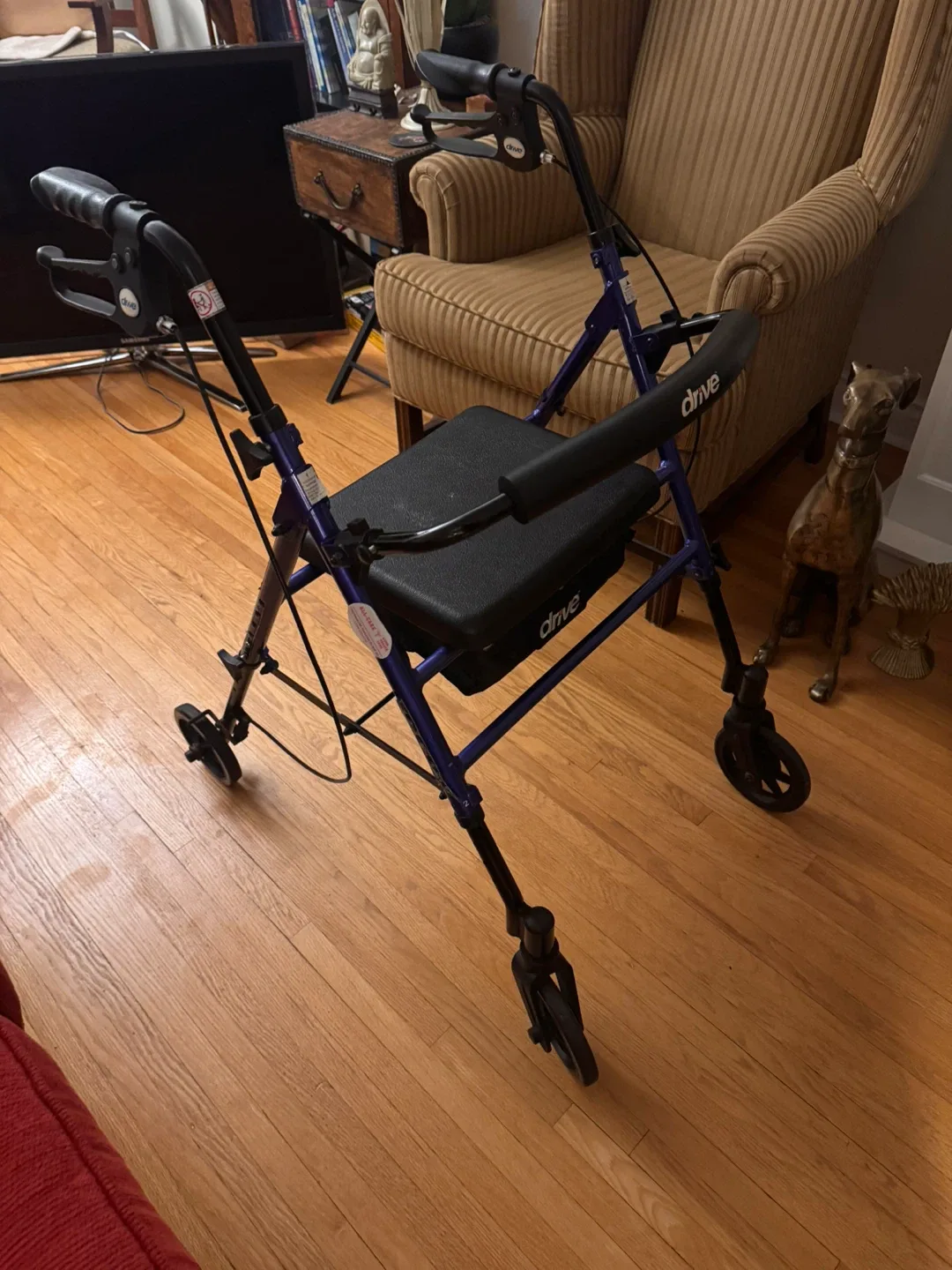 Drive RTL10261BL Blue Folding Walker with Seat image indicator(2)