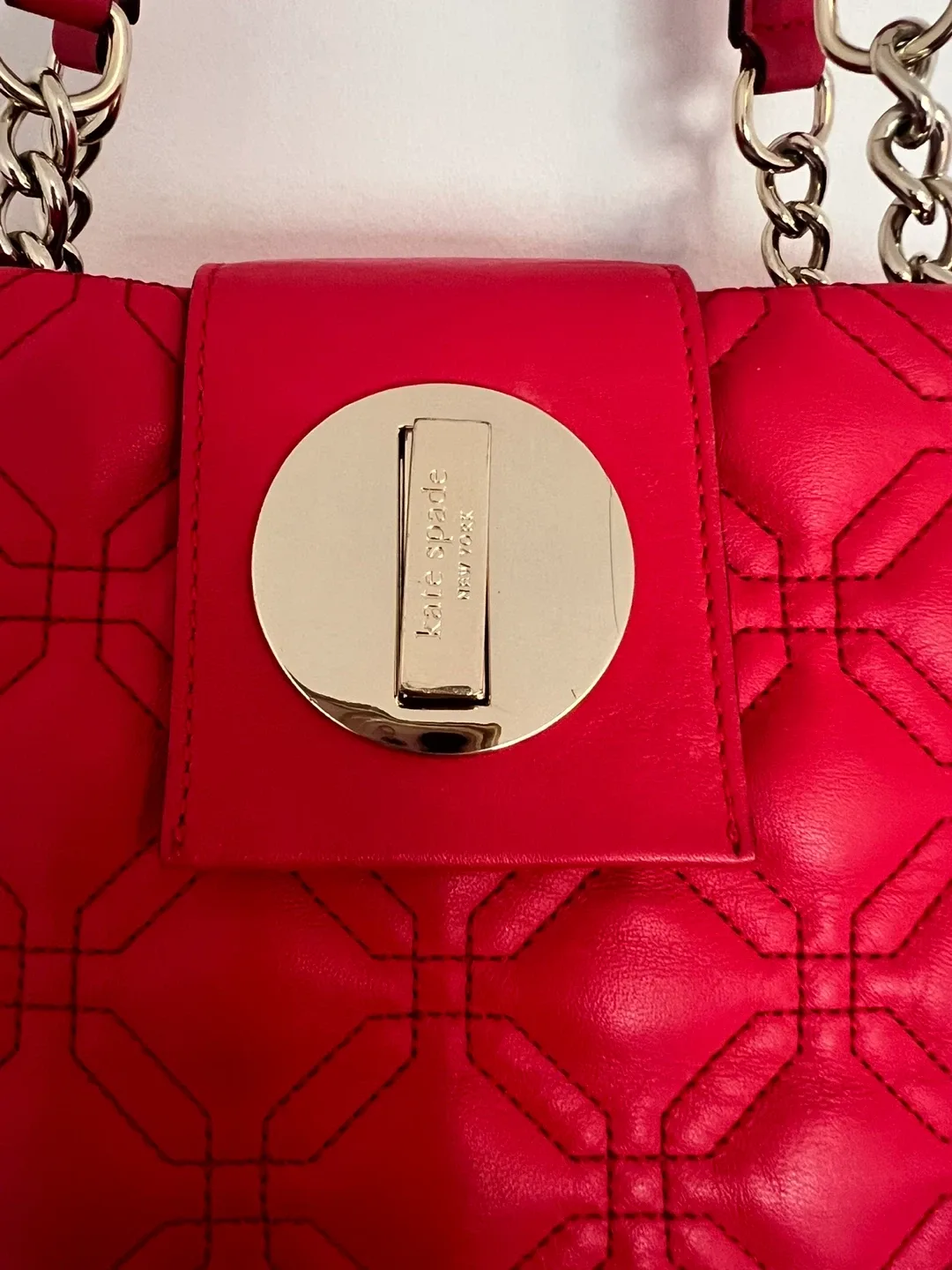 Kate Spade Red Quilted Xmas Holiday Designer Bag image indicator(4)