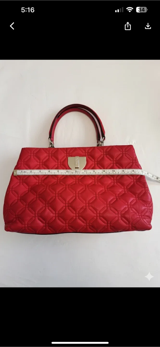 Kate Spade Red Quilted Xmas Holiday Designer Bag image indicator(7)