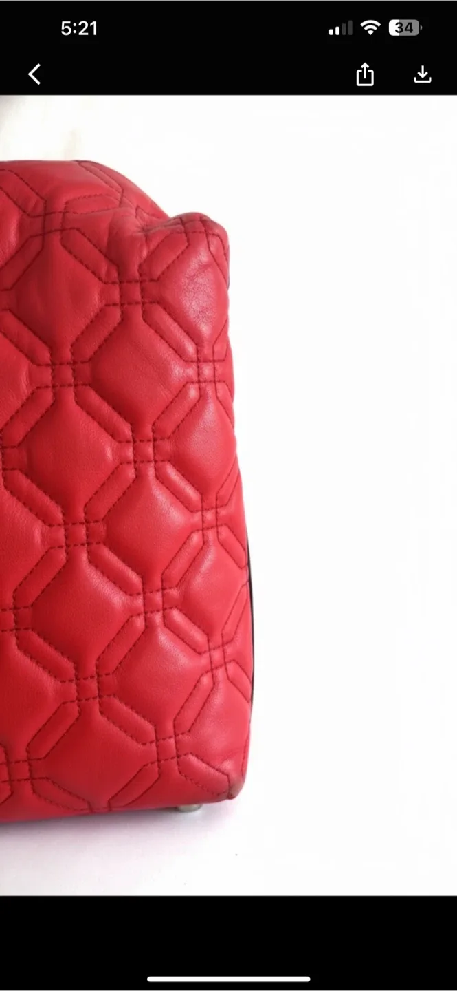 Kate Spade Red Quilted Xmas Holiday Designer Bag image indicator(9)