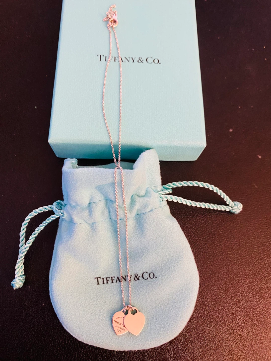 Tiffany & Co. Double Heart Tag Pendant Necklace - photo 2