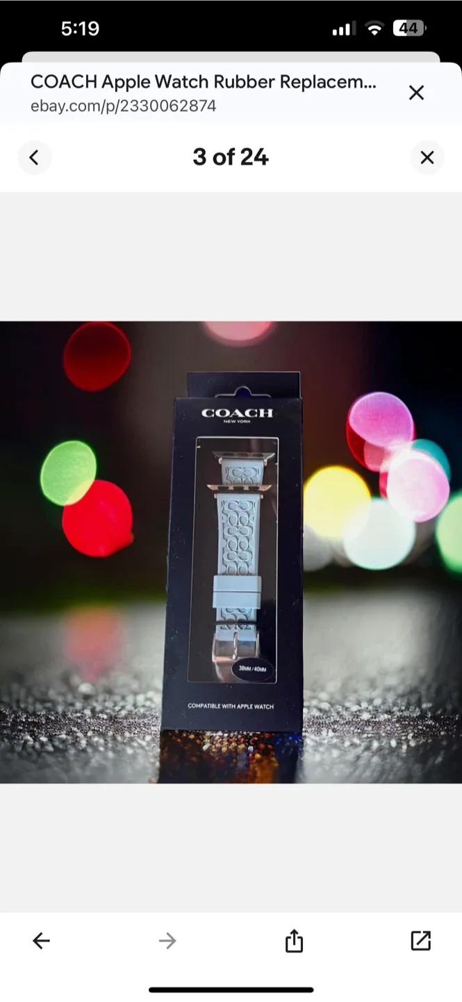 NEW Coach 14700111 Siliconee Apple Watch Strap 38mm 40mm 41mm image indicator(2)