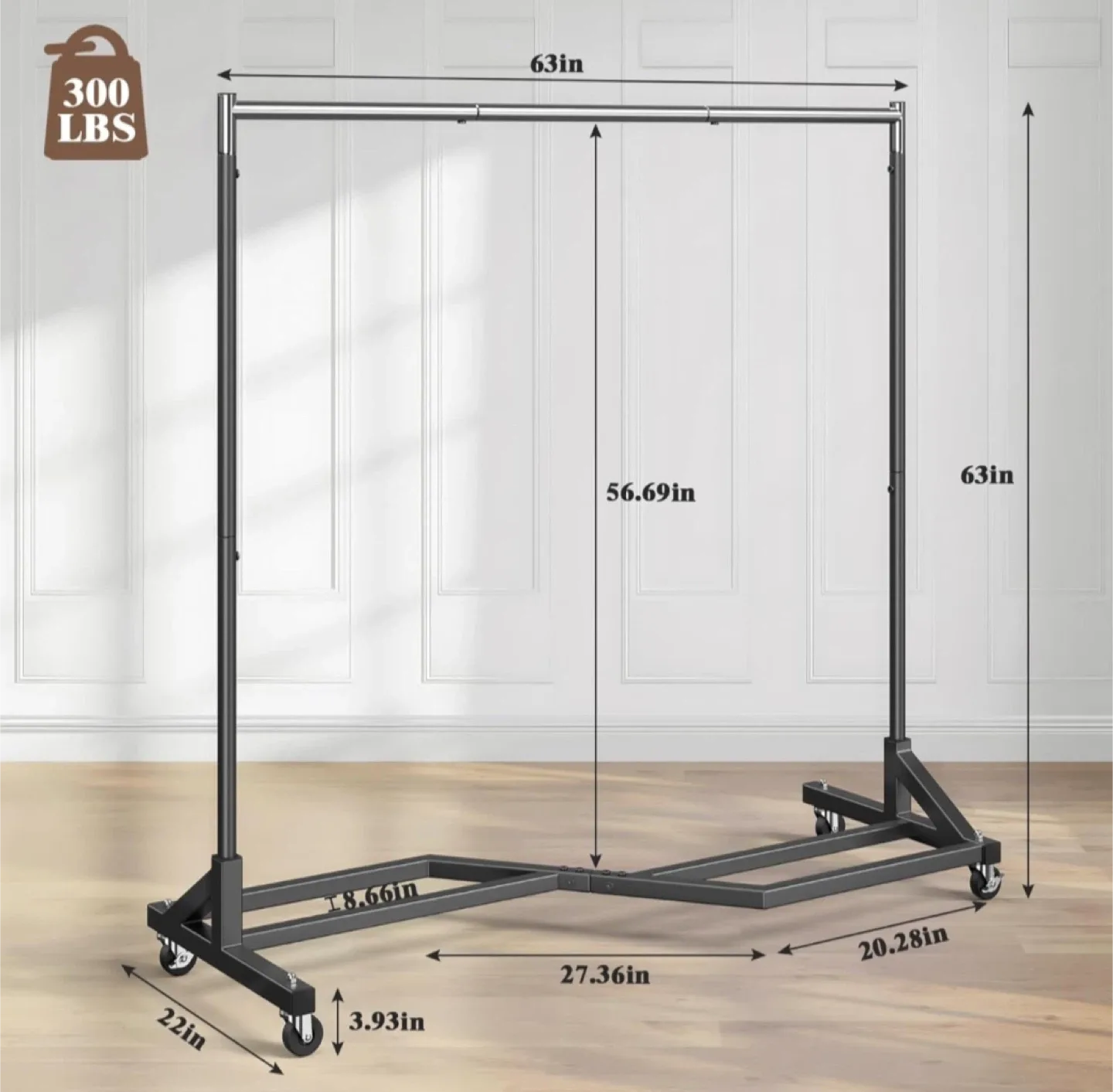 Mr IRONSTONE Clothing Rack Commercial Grade - Black image indicator(4)