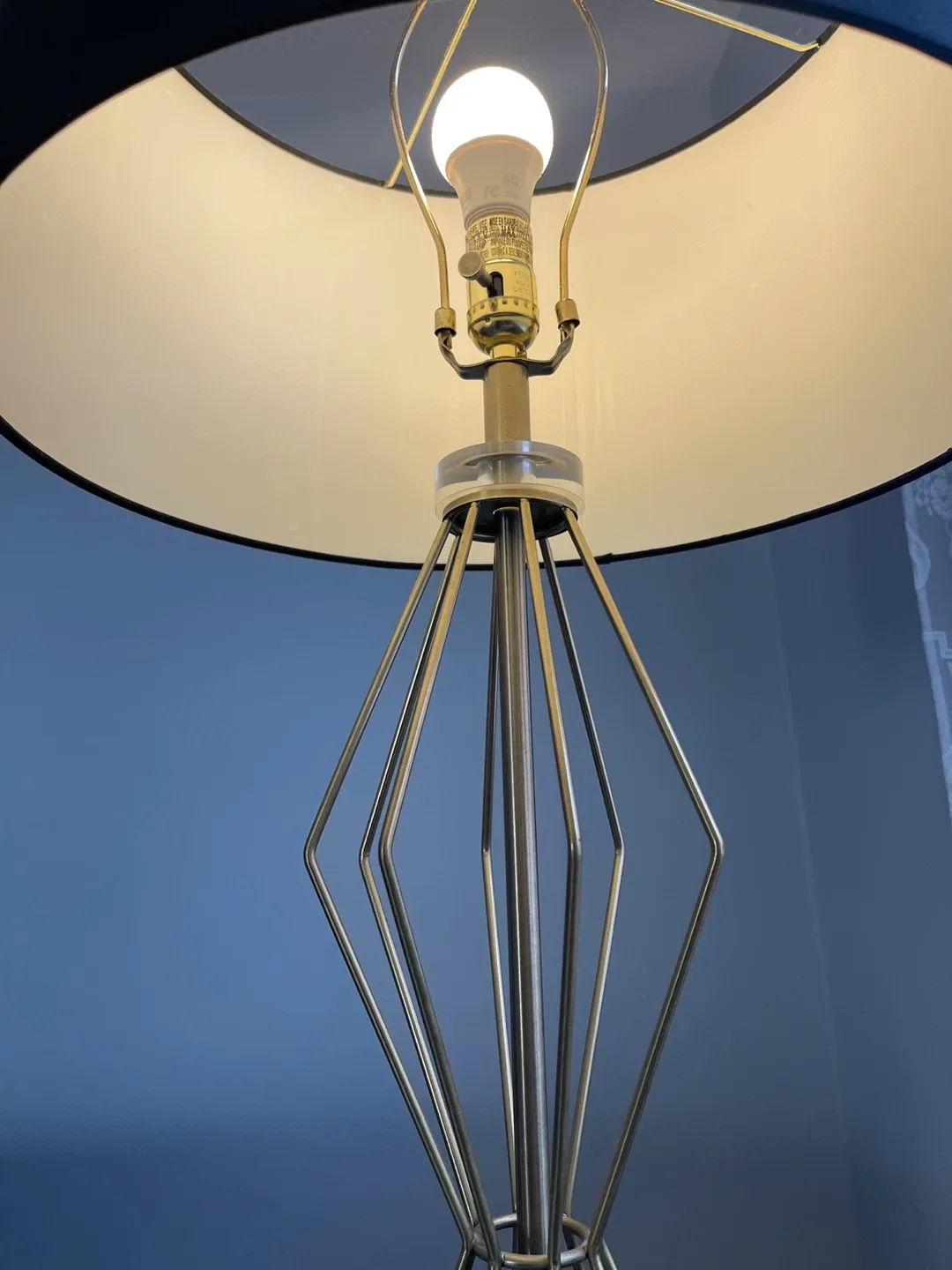 Gold Metal & Black Shade Floor Lamp image indicator(2)