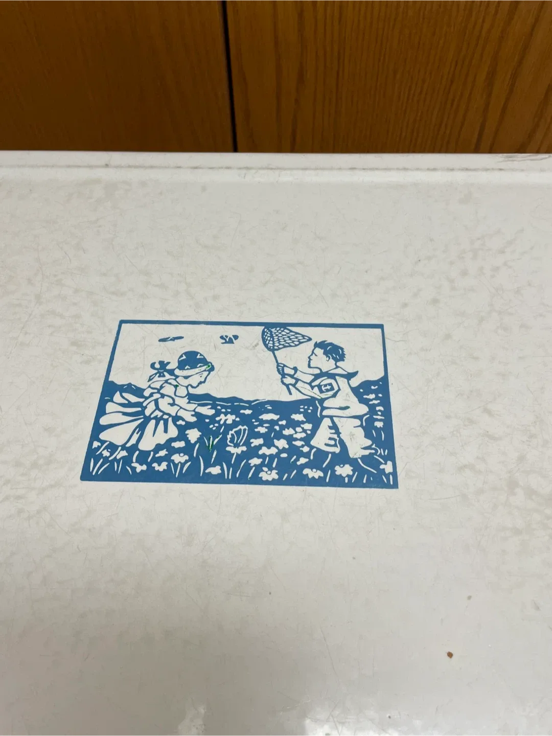 Vintage 1920's Children's Table - White & Blue image indicator(5)