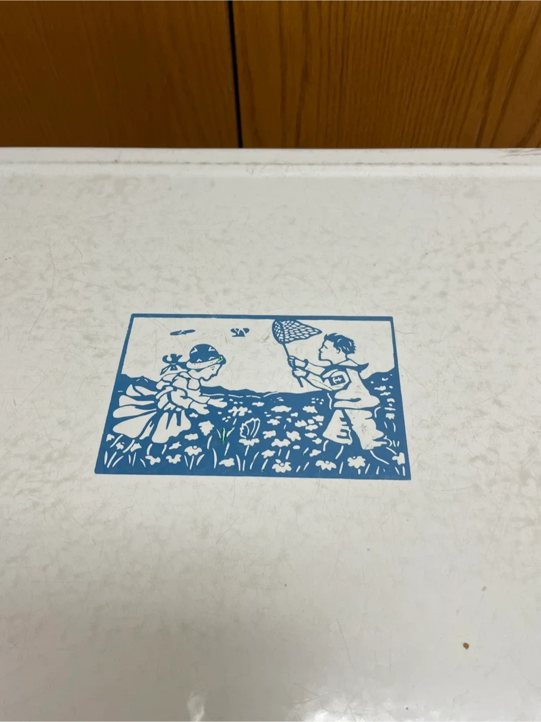 Vintage 1920's Children's Table - White & Blue image indicator(6)