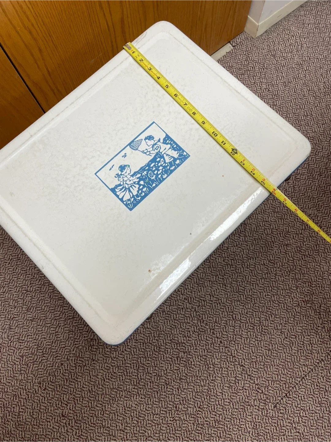 Vintage 1920's Children's Table - White & Blue image indicator(2)